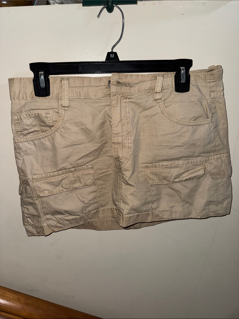 Zara Tan Cargo Mini Skirt with Utility Details